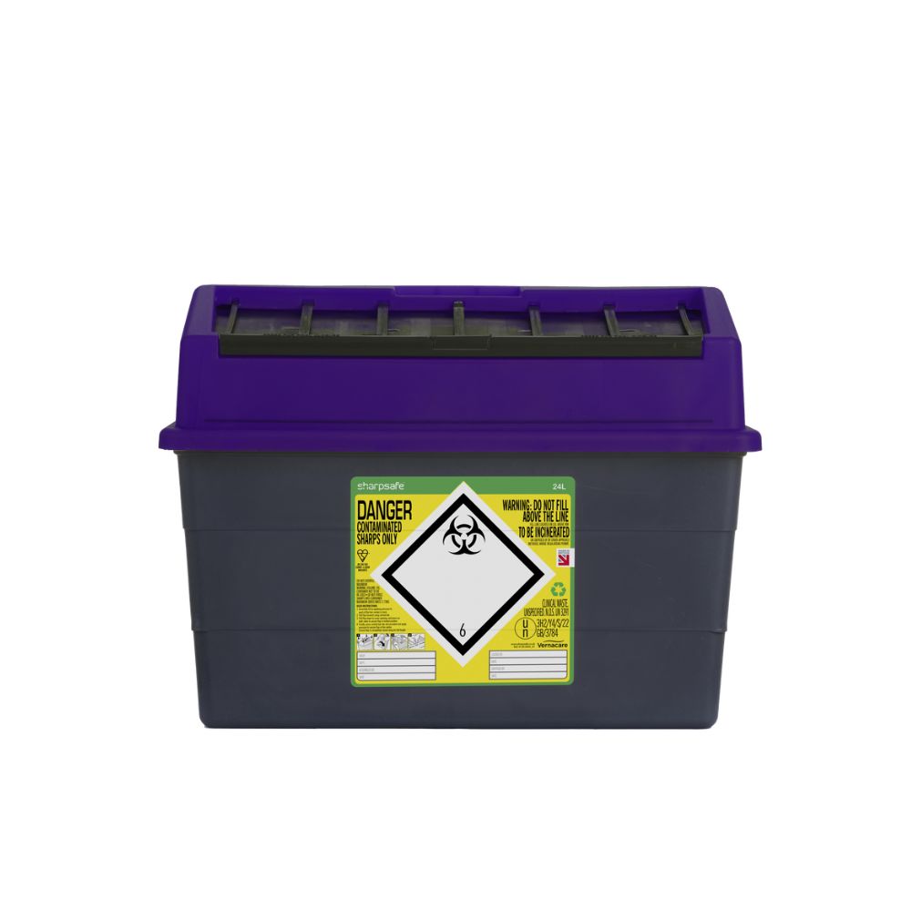 24 Litre Sharpsafe Purple Sharps Bin