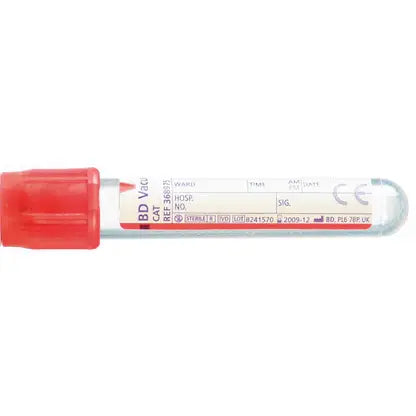 BD Vacutainer 4ml Red Serum Blood Collection Tubes