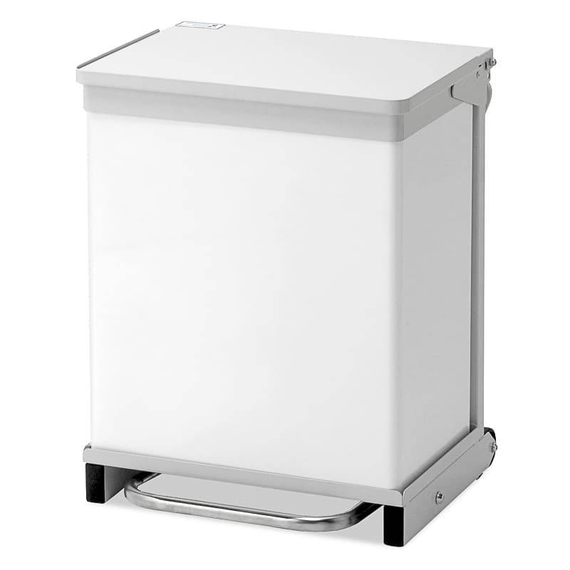 50 Litre Hands Free Silent Closing Bin with White Lid