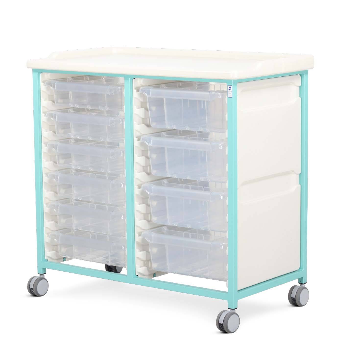 92cm Tray Trolley Double Column Mild Steel Standard Level
