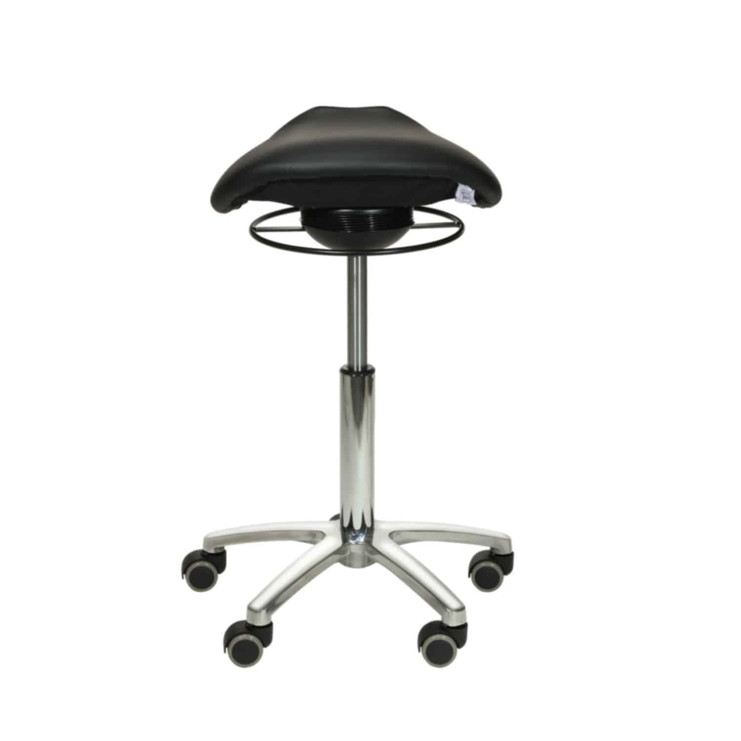 Black Saddle Stool with Swing Mechanism  - UKMEDI - UK MEDICAL SUPPLIES