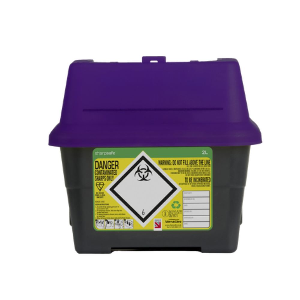 2 Litre Sharpsafe Purple Sharps Bin