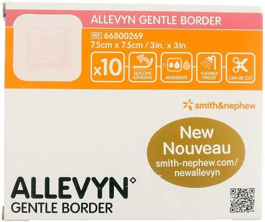 Allevyn Gentle Border 7.5cm x 7.5cm Adhesive Foam Dressing