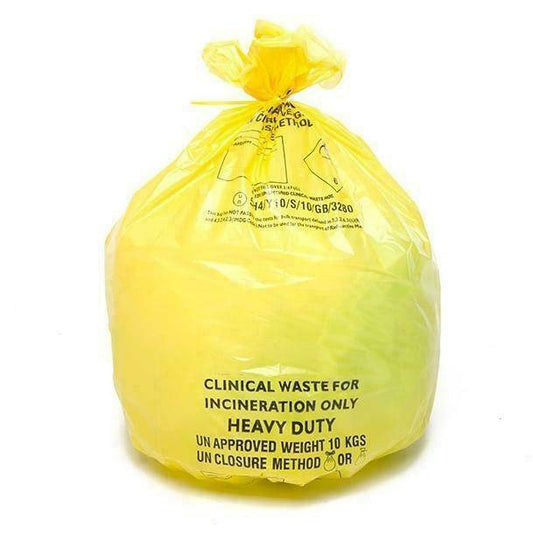 Yellow Heavy Duty Clinical Waste Sacks 90 Litres x 25 CX25/M085 UKMEDI.CO.UK