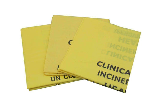 Yellow Medium Clinical Waste Sack 30 litres x 50 CX50/CWMD3 UKMEDI.CO.UK