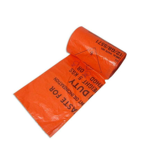 30 Litre Orange Medium Duty Clinical Waste Sacks x 50 AT50/CWMD3 UKMEDI.CO.UK