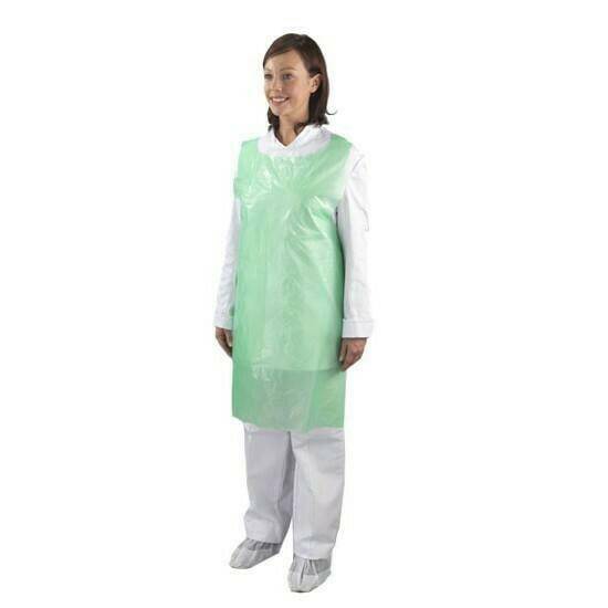 Green Disposable Polythene Aprons x 100