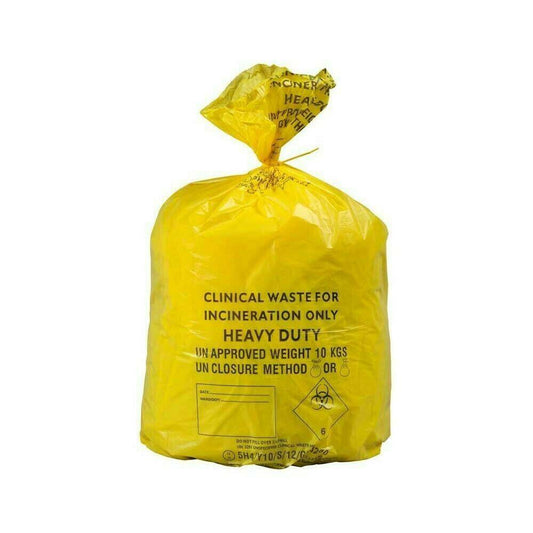 Yellow Bulk Handling Clinical Waste Bag - 28 x 39 inch Roll of 10 UKMEDI.CO.UK