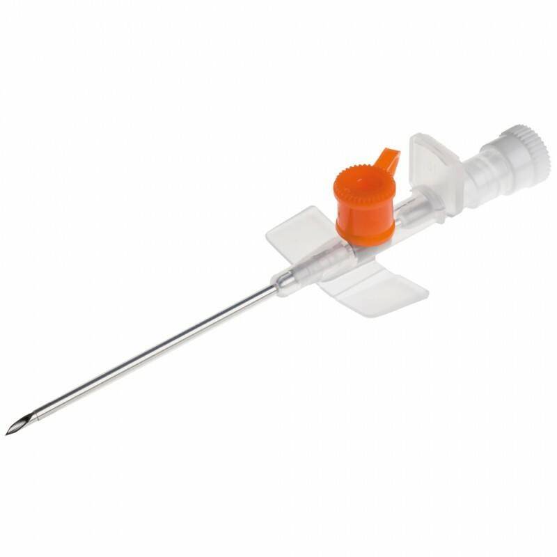 14g 45mm Orange BD Venflon IV Winged Cannula with Injection Port