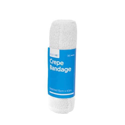 Blue Dot - Blue Dot 15cm x 4.5m Crepe Bandage - 30BDCR15 UKMEDI.CO.UK UK Medical Supplies