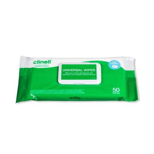 Clinell - Universal Wipes Adhesive Back Pack of 50 - CWAB50 UKMEDI.CO.UK UK Medical Supplies