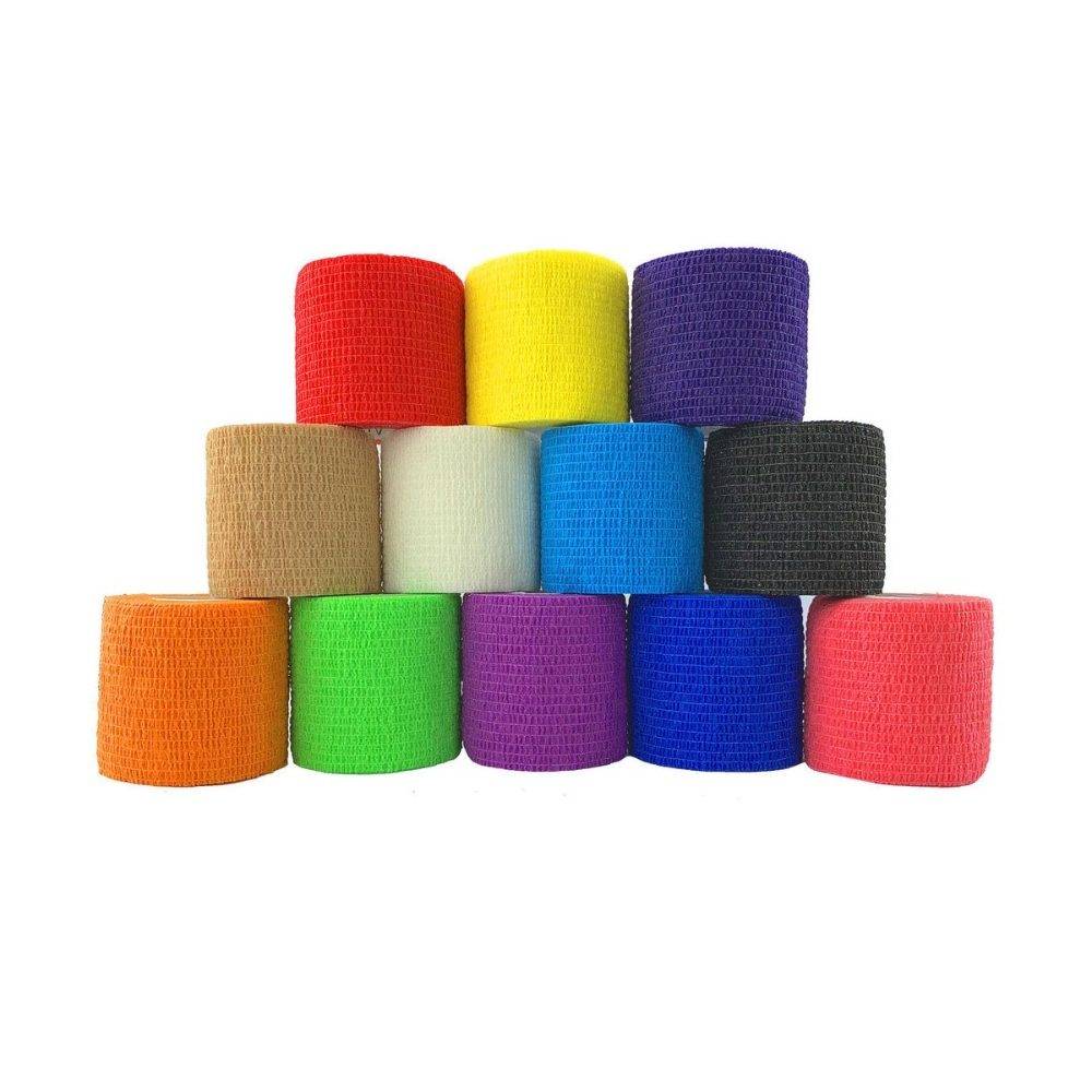 5cm x 4.5m Inksafe Assorted Self Adherent Cohesive Bandages Box of 12 - UKMEDI