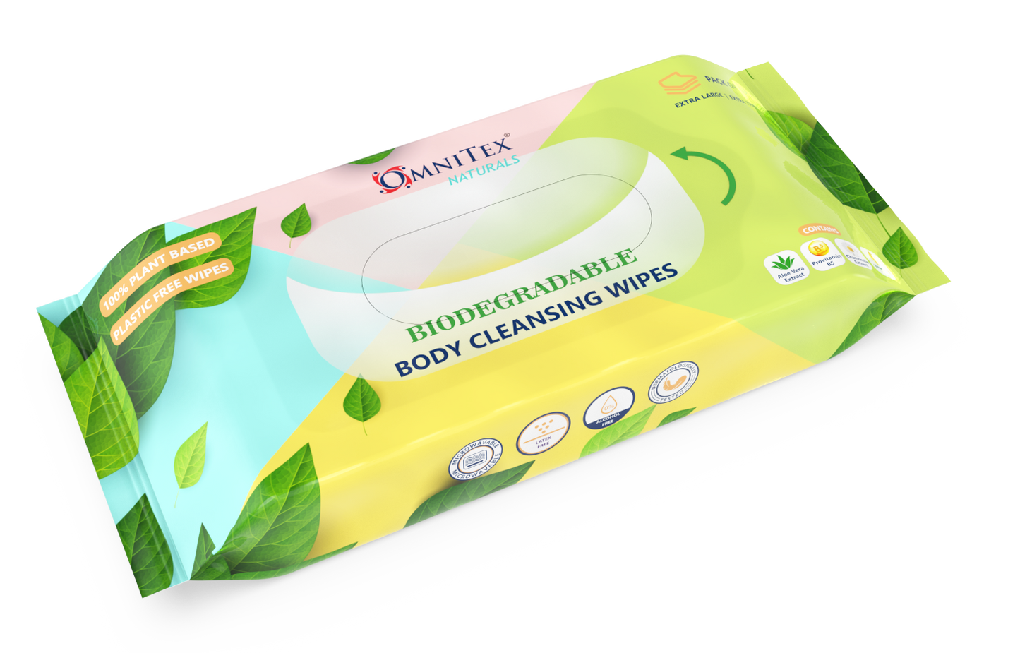 Omnitex Biodegradable Body Cleansing Wipes Pack of 40