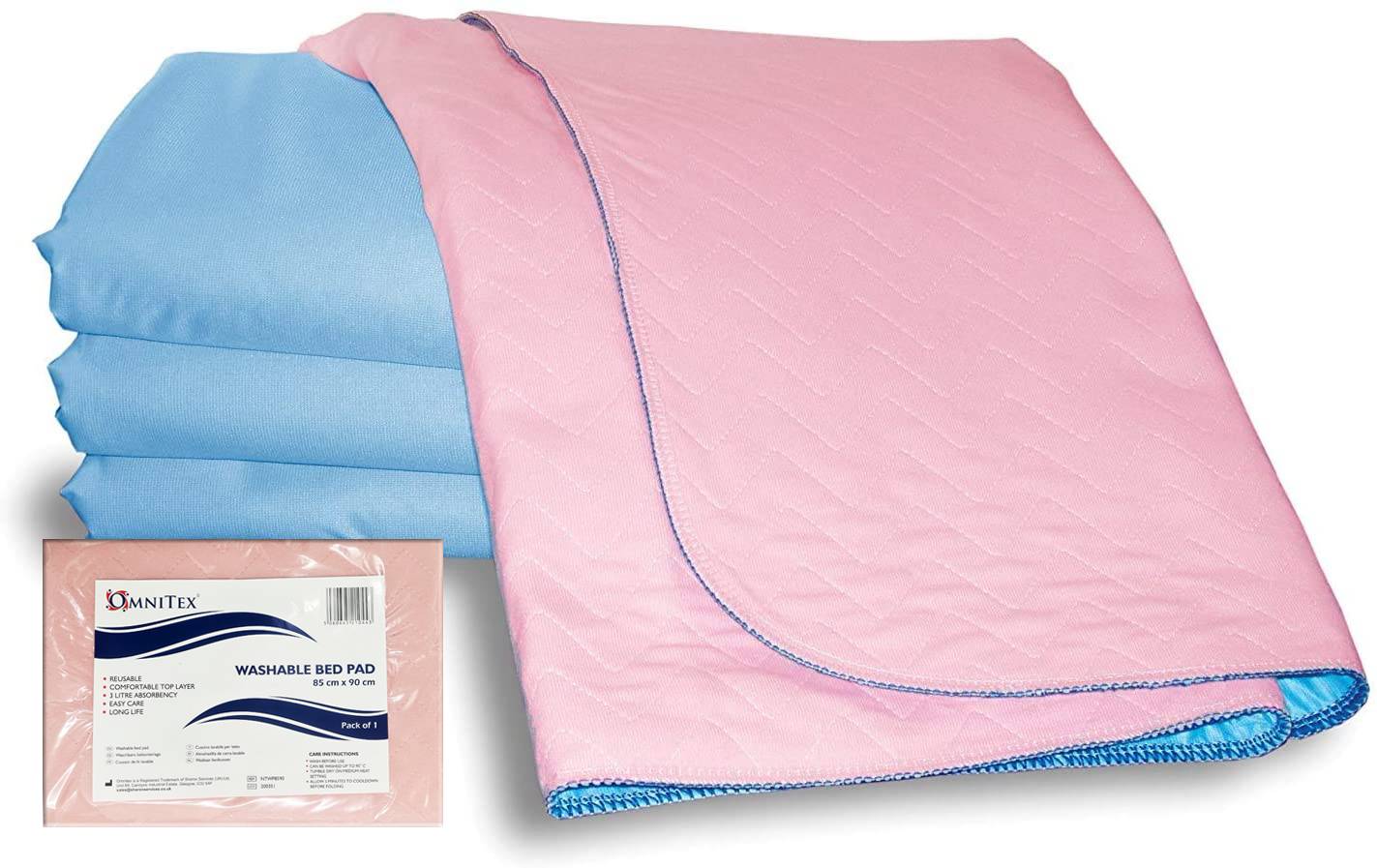 Omnitex 85cm x 90cm Washable Reusable 3 Litre Bed Pad without Tucks