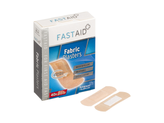 Fast Aid Antiseptic Fabric Plasters 40 Assorted Plasters In 4 Sizes