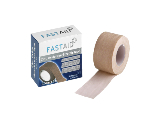 Fast Aid Zinc Oxide Non Stretch Tape 2.5cm x 5m