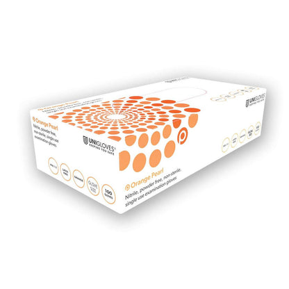 Unigloves Orange Pearl Nitrile Gloves